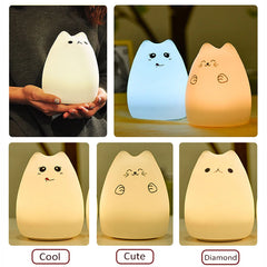 LED Night Light for Children – Soft Silicone, Touch Sensor, 7 Colors