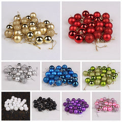 Hot Sale 24 Pcs/set 12 Colors Glitter Christmas Baubles Ornament Ball