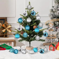 Christmas Balls Ornaments Set,3/4/6cm Xmas Shatterproof Baubles