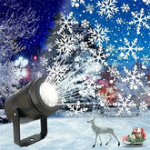 USB Powered Snowflake Projector Light White Snow Pattern Rotating LED