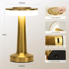 LED Table Lamp – Touch Sensor Rechargeable Night Light