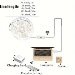 USB LED Strip Lights – DC 5V Smart Dimmer with Gesture Sensor Control