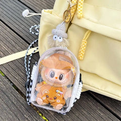 For 15cm Labubu v2 sitting party cotton doll crossbody pain bag pvc