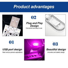 LED Car Mini Touch Light – USB Charging, Portable Auto Roof Ceiling Lamp