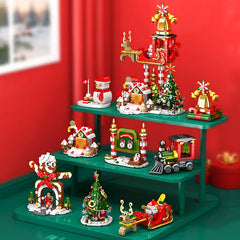 DIY 8in1 Lights Christmas Elk Deer Santa Claus Train Architecture