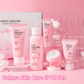 6‑Piece Sakura Skincare Set – Cherry Blossom Face Cleanser, Toner, Serum & Cream