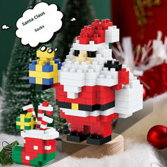 Christmas Gifts Micro Building Block DIY Domino Game Santa Claus