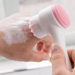 1Pc 2-in-1 Facial Cleansing Brush Manual Silicone Double Sided Soft