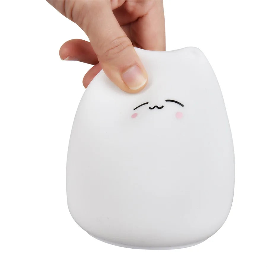 LED Night Light for Children – Soft Silicone, Touch Sensor, 7 Colors