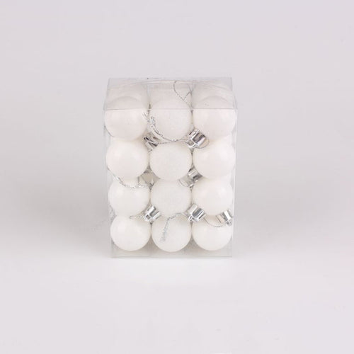 Hot Sale 24 Pcs/set 12 Colors Glitter Christmas Baubles Ornament Ball