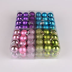 Hot Sale 24 Pcs/set 12 Colors Glitter Christmas Baubles Ornament Ball