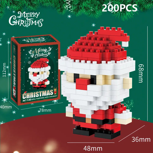 Christmas Gifts Micro Building Block DIY Domino Game Santa Claus
