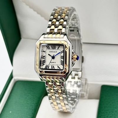 Women Luxury Gold Stainless Steel Watch Front View
