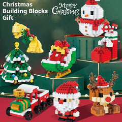Christmas Gifts Micro Building Block DIY Domino Game Santa Claus