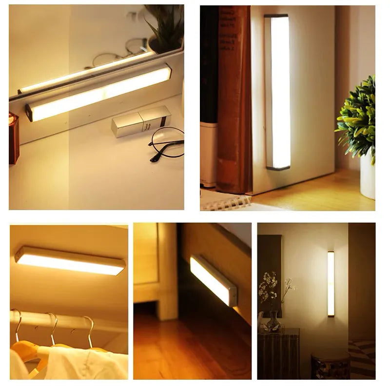Motion Sensor LED Night Light – USB Type-C Rechargeable, Wireless, 10–50 cm Lengths