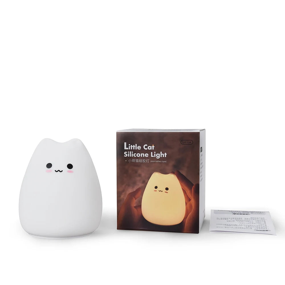LED Night Light for Children – Soft Silicone, Touch Sensor, 7 Colors