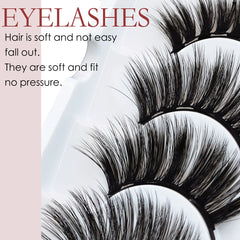 5 rows of 10 pairs of magnetic false eyelashes, 10-15mm, naturally