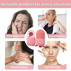 Rouleau de massage réutilisable en silicone à bille de glace – Anti-fuite pour le visage et les yeux