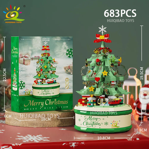 HUIQIBAO Children Christmas Tree Santa Claus Mini Music Box Model