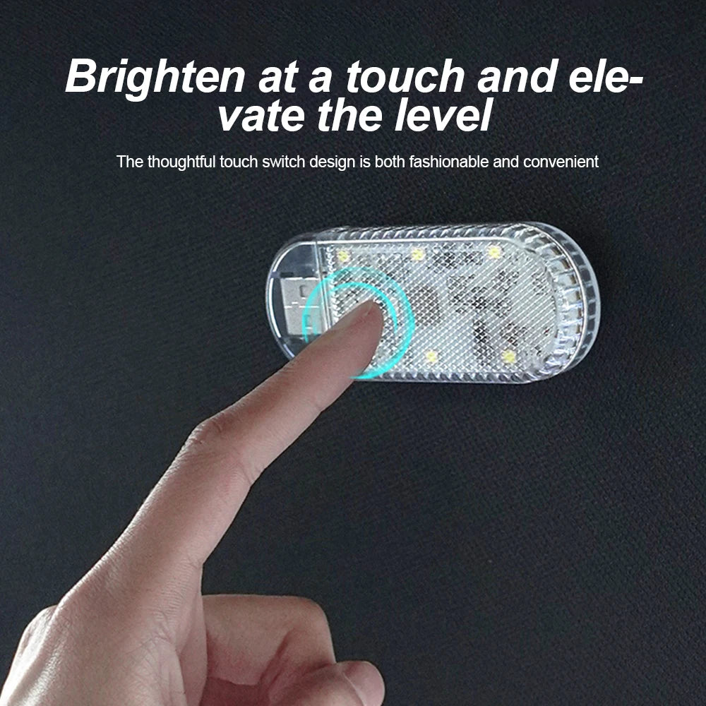 LED Car Mini Touch Light – USB Charging, Portable Auto Roof Ceiling Lamp