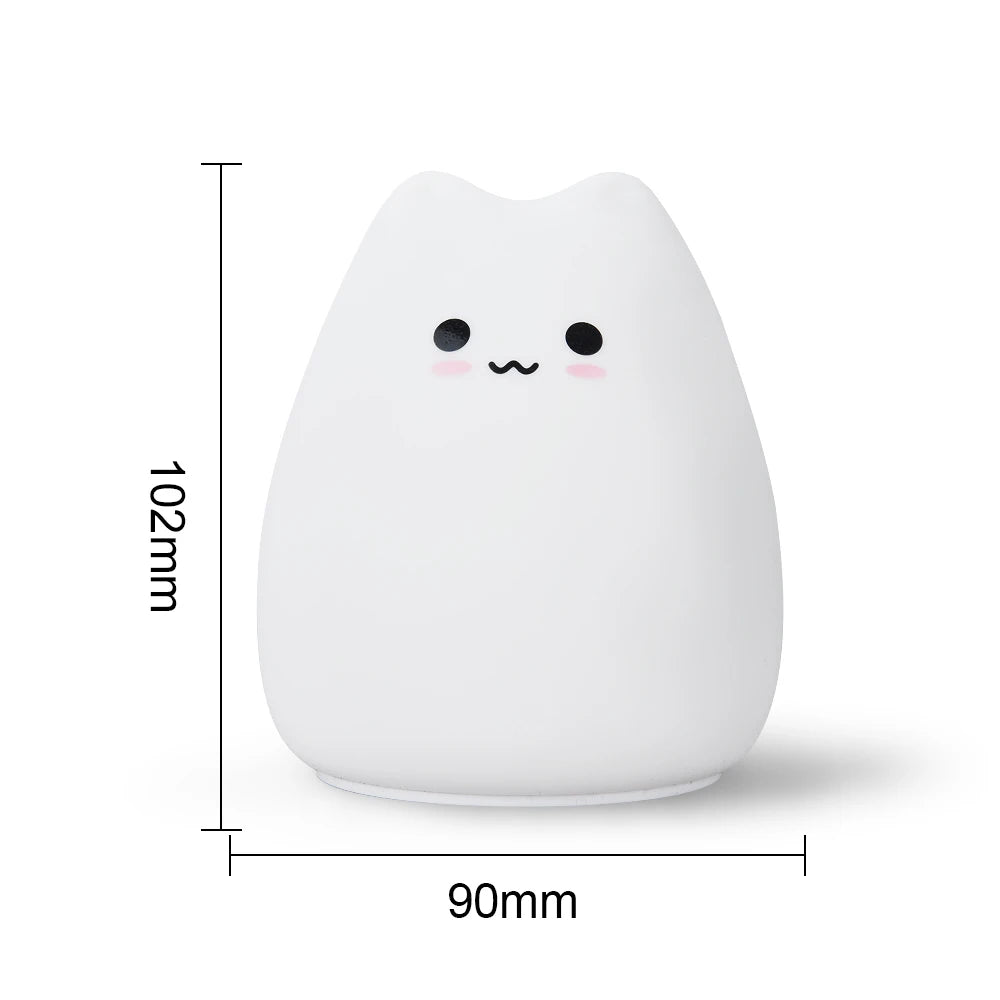 LED Night Light for Children – Soft Silicone, Touch Sensor, 7 Colors