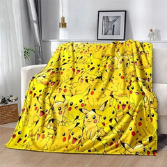 New Pokemon Cartoon Anime Flannel Blanket Pikachu  Figures Home Sofa