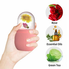 Rouleau de massage réutilisable en silicone à bille de glace – Anti-fuite pour le visage et les yeux