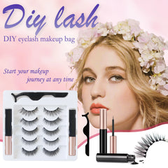 5 rows of 10 pairs of magnetic false eyelashes, 10-15mm, naturally