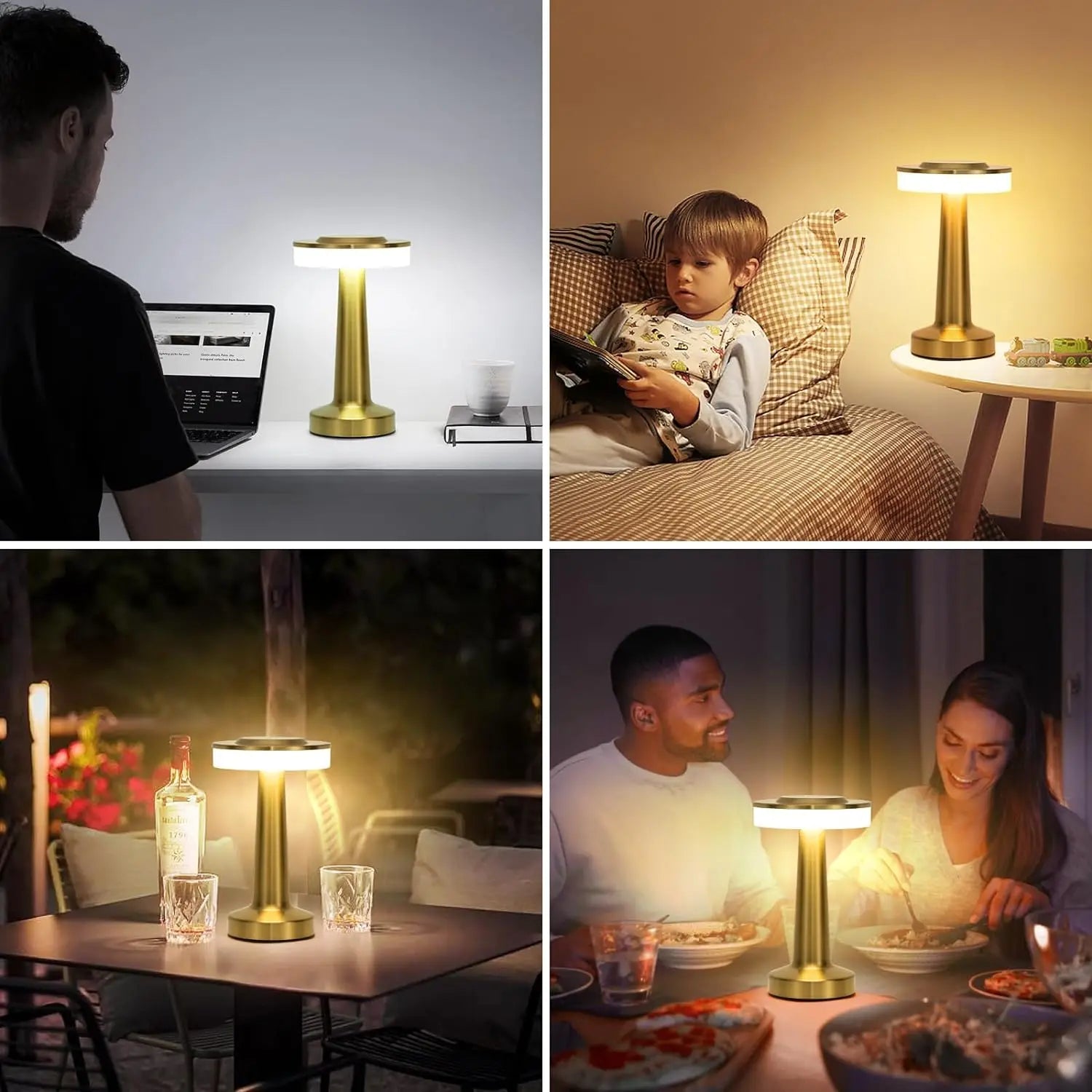 LED Table Lamp – Touch Sensor Rechargeable Night Light