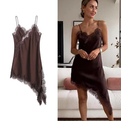 Robe d'été sexy en dentelle pour femme TFMLN, sans manches 