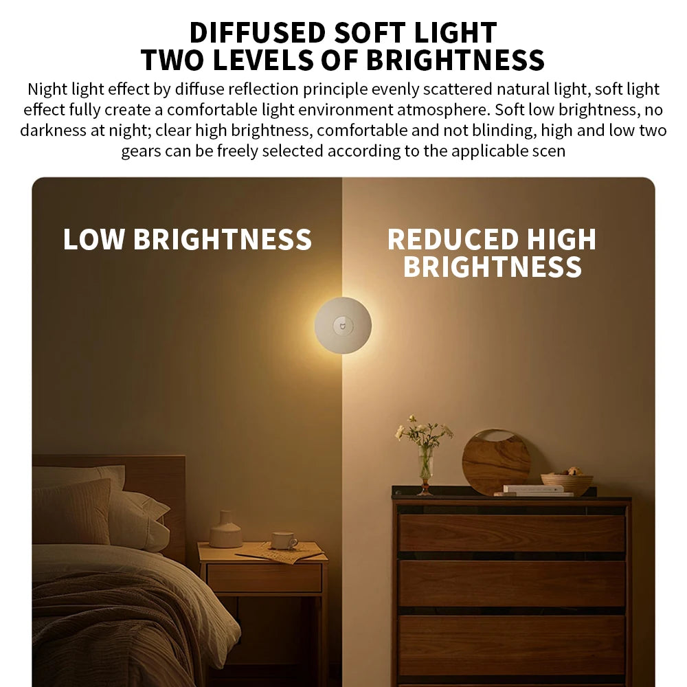 Original Xiaomi Mijia Night Light 3 – Adjustable Brightness, Infrared Motion Sensor, USB-C Rechargeable
